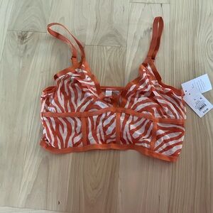 NWT orange and white bralette—Auden